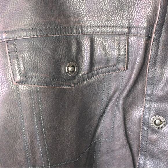 Men’s Leather coat/jacket XRAY JEANS brand TRUCKER JACKET WITH FAUX FUR collar - Picture 5 of 14